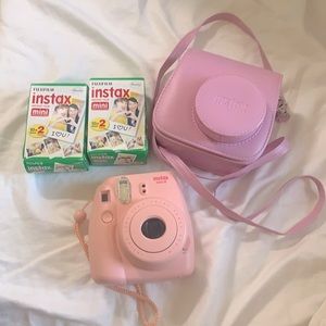 instax mini 8 pink with case and 40 sheets